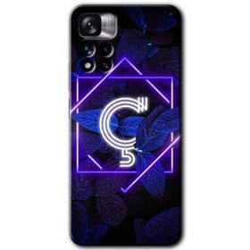 Xiaomi Redmi Note 11 Pro Plus 5G Dark Neon Yaprak Ç Harfi Baskılı Uyumlu Silikon Kılıf