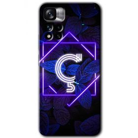 Xiaomi Redmi Note 11 Pro Plus 5G Dark Neon Yaprak Ç Harfi Baskılı Uyumlu Silikon Kılıf