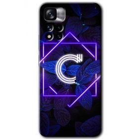 Xiaomi Redmi Note 11 Pro Plus 5G Dark Neon Yaprak Ç Harfi Baskılı Uyumlu Silikon Kılıf