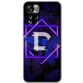 Xiaomi Redmi Note 11 Pro Plus 5G Dark Neon Yaprak D Harfi Baskılı Uyumlu Silikon Kılıf