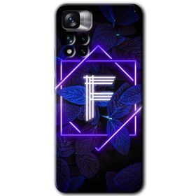 Xiaomi Redmi Note 11 Pro Plus 5G Dark Neon Yaprak F Harfi Baskılı Uyumlu Silikon Kılıf