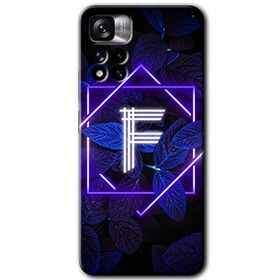 Xiaomi Redmi Note 11 Pro Plus 5G Dark Neon Yaprak F Harfi Baskılı Uyumlu Silikon Kılıf