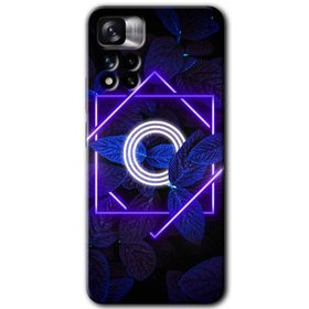 Xiaomi Redmi Note 11 Pro Plus 5G Dark Neon Yaprak H Harfi Baskılı Uyumlu Silikon Kılıf