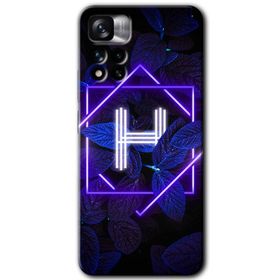 Xiaomi Redmi Note 11 Pro Plus 5G Dark Neon Yaprak H Harfi Baskılı Uyumlu Silikon Kılıf