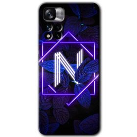 Xiaomi Redmi Note 11 Pro Plus 5G Dark Neon Yaprak H Harfi Baskılı Uyumlu Silikon Kılıf