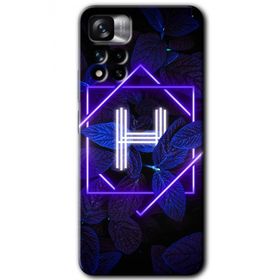 Xiaomi Redmi Note 11 Pro Plus 5G Dark Neon Yaprak H Harfi Baskılı Uyumlu Silikon Kılıf