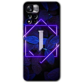 Xiaomi Redmi Note 11 Pro Plus 5G Dark Neon Yaprak İ Harfi Baskılı Uyumlu Silikon Kılıf