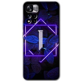 Xiaomi Redmi Note 11 Pro Plus 5G Dark Neon Yaprak İ Harfi Baskılı Uyumlu Silikon Kılıf