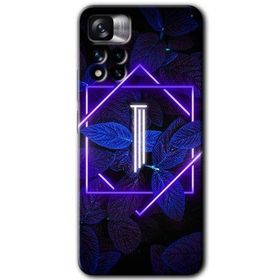 Xiaomi Redmi Note 11 Pro Plus 5G Dark Neon Yaprak İ Harfi Baskılı Uyumlu Silikon Kılıf