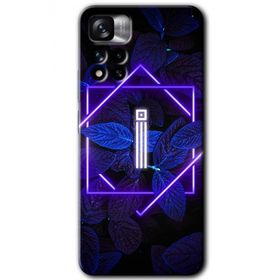 Xiaomi Redmi Note 11 Pro Plus 5G Dark Neon Yaprak İ Harfi Baskılı Uyumlu Silikon Kılıf