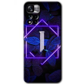 Xiaomi Redmi Note 11 Pro Plus 5G Dark Neon Yaprak İ Harfi Baskılı Uyumlu Silikon Kılıf