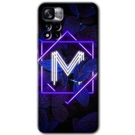 Xiaomi Redmi Note 11 Pro Plus 5G Dark Neon Yaprak M Harfi Baskılı Uyumlu Silikon Kılıf