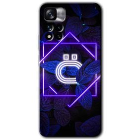 Xiaomi Redmi Note 11 Pro Plus 5G Dark Neon Yaprak O Harfi Baskılı Uyumlu Silikon Kılıf