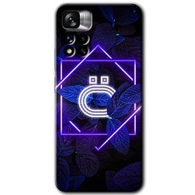 Xiaomi Redmi Note 11 Pro Plus 5G Dark Neon Yaprak O Harfi Baskılı Uyumlu Silikon Kılıf