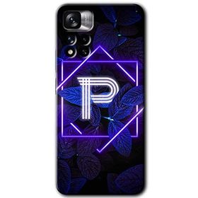 Xiaomi Redmi Note 11 Pro Plus 5G Dark Neon Yaprak P Harfi Baskılı Uyumlu Silikon Kılıf