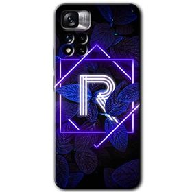 Xiaomi Redmi Note 11 Pro Plus 5G Dark Neon Yaprak R Harfi Baskılı Uyumlu Silikon Kılıf