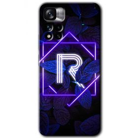 Xiaomi Redmi Note 11 Pro Plus 5G Dark Neon Yaprak R Harfi Baskılı Uyumlu Silikon Kılıf