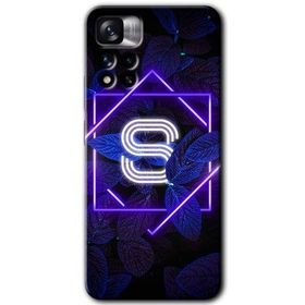 Xiaomi Redmi Note 11 Pro Plus 5G Dark Neon Yaprak S Harfi Baskılı Uyumlu Silikon Kılıf