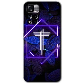 Xiaomi Redmi Note 11 Pro Plus 5G Dark Neon Yaprak T Harfi Baskılı Uyumlu Silikon Kılıf