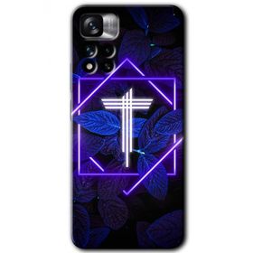 Xiaomi Redmi Note 11 Pro Plus 5G Dark Neon Yaprak T Harfi Baskılı Uyumlu Silikon Kılıf