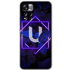 Xiaomi Redmi Note 11 Pro Plus 5G Dark Neon Yaprak U Harfi Baskılı Uyumlu Silikon Kılıf