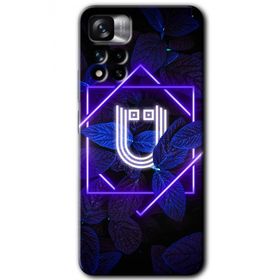Xiaomi Redmi Note 11 Pro Plus 5G Dark Neon Yaprak U Harfi Baskılı Uyumlu Silikon Kılıf