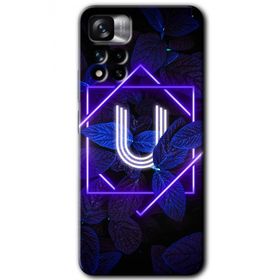 Xiaomi Redmi Note 11 Pro Plus 5G Dark Neon Yaprak U Harfi Baskılı Uyumlu Silikon Kılıf