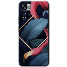 Xiaomi Redmi Note 11 Pro Plus 5G Flamingo Yaprak Baskılı Uyumlu Silikon Kılıf