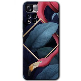 Xiaomi Redmi Note 11 Pro Plus 5G Flamingo Yaprak Baskılı Uyumlu Silikon Kılıf