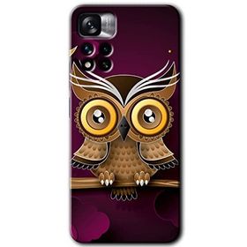 Xiaomi Redmi Note 11 Pro Plus 5G Owl Bird Branch Baskılı Uyumlu Silikon Kılıf