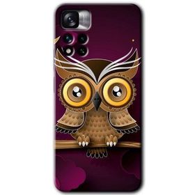 Xiaomi Redmi Note 11 Pro Plus 5G Owl Bird Branch Baskılı Uyumlu Silikon Kılıf