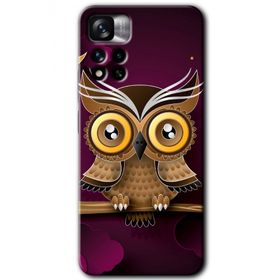 Xiaomi Redmi Note 11 Pro Plus 5G Owl Bird Branch Baskılı Uyumlu Silikon Kılıf