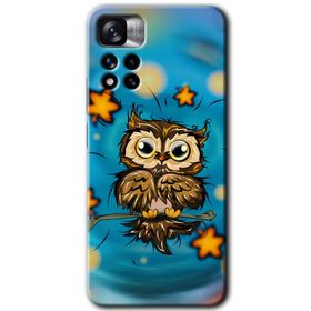 Xiaomi Redmi Note 11 Pro Plus 5G Owl Bird Stars Baskılı Uyumlu Silikon Kılıf