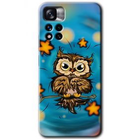 Xiaomi Redmi Note 11 Pro Plus 5G Owl Bird Stars Baskılı Uyumlu Silikon Kılıf