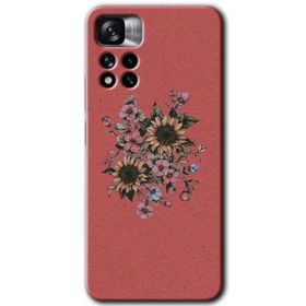 Xiaomi Redmi Note 11 Pro Plus 5G Retro Çiçek Baskılı Uyumlu Silikon Kılıf