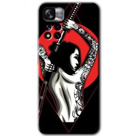 Xiaomi Redmi Note 11 Pro Plus 5G Samurai Girl Baskılı Uyumlu Silikon Kılıf