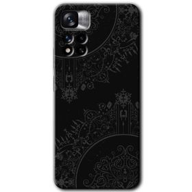Xiaomi Redmi Note 11 Pro Plus 5G Siyah Mandala Baskılı Uyumlu Silikon Kılıf