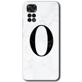 Xiaomi Redmi Note 11S 5G Global Beyaz Mermer Desenli M Harfi Baskılı Uyumlu Silikon Kılıf