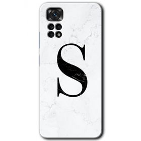 Xiaomi Redmi Note 11S 5G Global Beyaz Mermer Desenli Ş Harfi Baskılı Uyumlu Silikon Kılıf