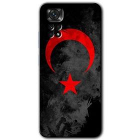 Xiaomi Redmi Note 11S 5G Global Black Ayyıldız Baskılı Uyumlu Silikon Kılıf