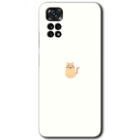 Xiaomi Redmi Note 11S 5G Global Cat Minimalism Baskılı Uyumlu Silikon Kılıf