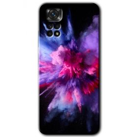 Xiaomi Redmi Note 11S 5G Global Color Splash Purple Baskılı Uyumlu Silikon Kılıf