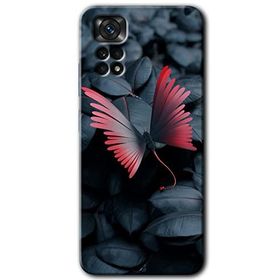 Xiaomi Redmi Note 11S 5G Global Dark Butterfly Baskılı Uyumlu Silikon Kılıf