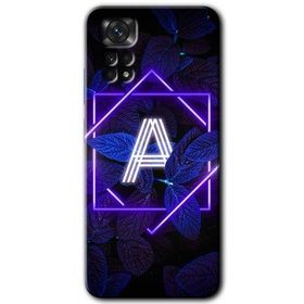 Xiaomi Redmi Note 11S 5G Global Dark Neon Yaprak A Harfi Baskılı Uyumlu Silikon Kılıf