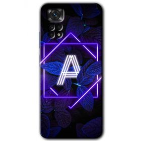Xiaomi Redmi Note 11S 5G Global Dark Neon Yaprak A Harfi Baskılı Uyumlu Silikon Kılıf