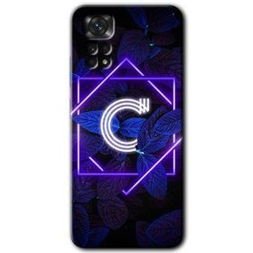 Xiaomi Redmi Note 11S 5G Global Dark Neon Yaprak Ç Harfi Baskılı Uyumlu Silikon Kılıf