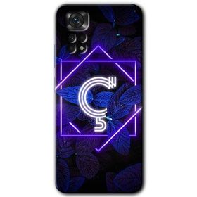 Xiaomi Redmi Note 11S 5G Global Dark Neon Yaprak Ç Harfi Baskılı Uyumlu Silikon Kılıf
