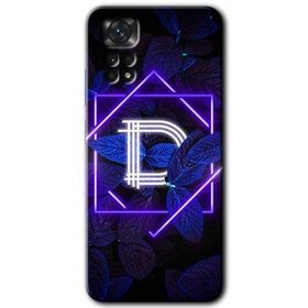 Xiaomi Redmi Note 11S 5G Global Dark Neon Yaprak D Harfi Baskılı Uyumlu Silikon Kılıf
