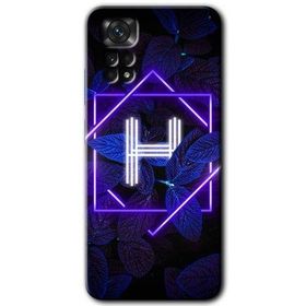 Xiaomi Redmi Note 11S 5G Global Dark Neon Yaprak H Harfi Baskılı Uyumlu Silikon Kılıf