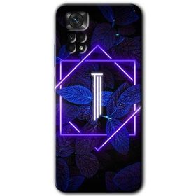Xiaomi Redmi Note 11S 5G Global Dark Neon Yaprak İ Harfi Baskılı Uyumlu Silikon Kılıf